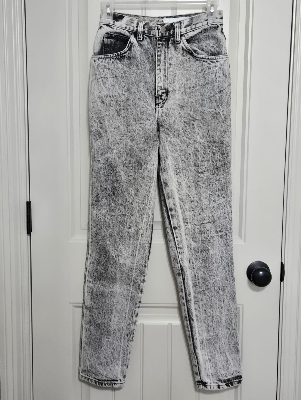 Giorgio Fiorlini Black Acid Wash Women's Jeans Size 5 Tapered Leg Made in USA